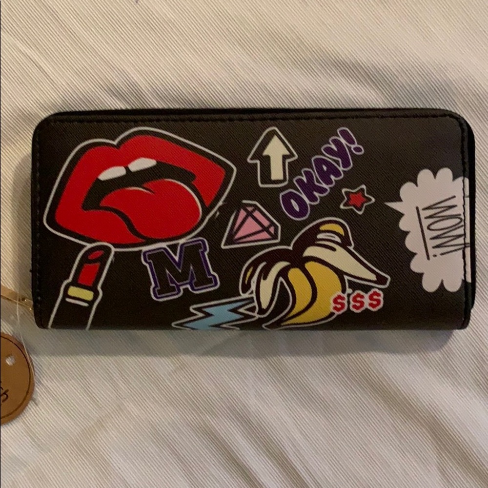 Fun Graphic Zip Around Clutch